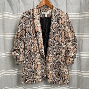 LIQUORISH / Reptile Print 3/4 Sleeve Blazer Size M